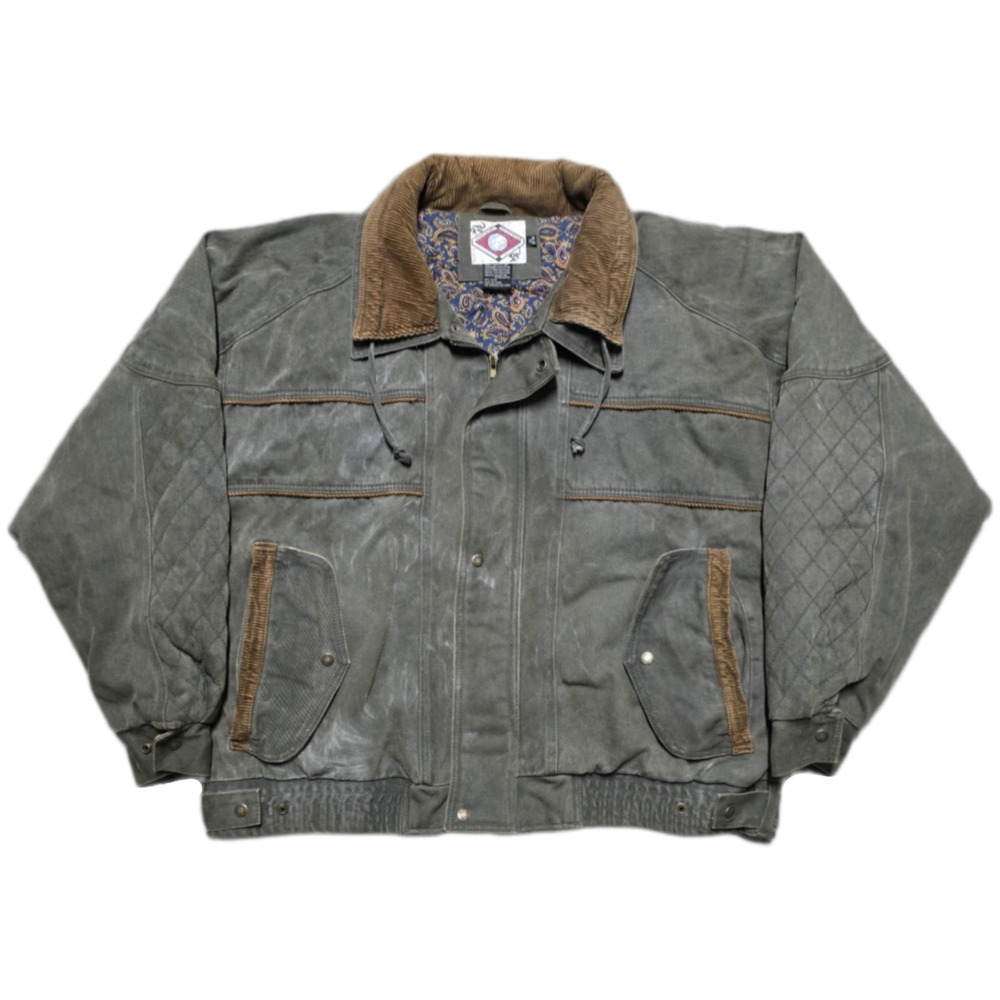 VTG Horizon Outerwear Chore Coat Insulated Lined Bomber Mens 2XL Corduroy Collar